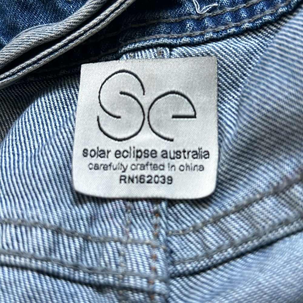 Solar Eclipse Australia Xl Denim Patchwork Tote B… - image 4